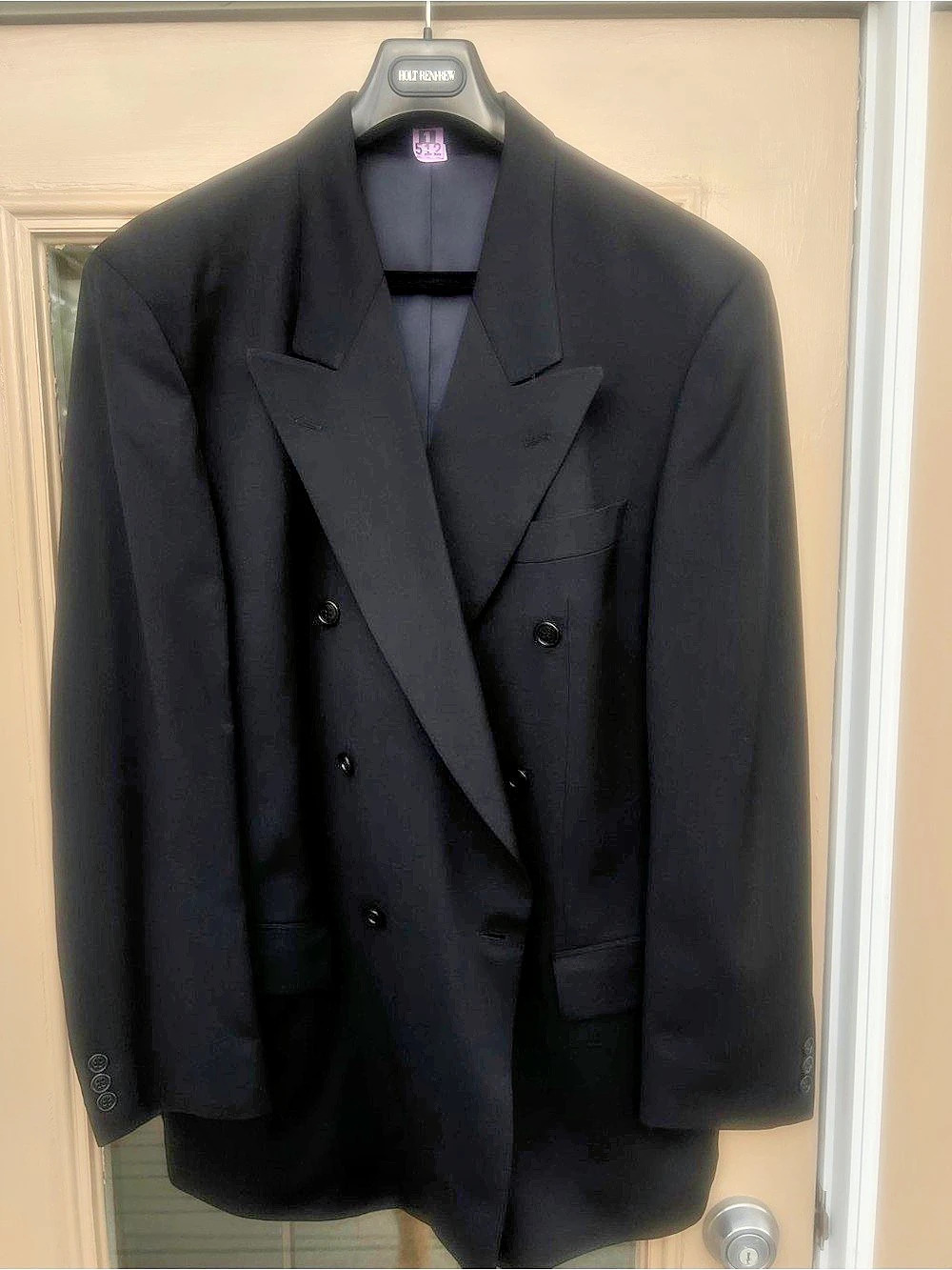 Hugo Boss Capone Vintage Double-Breasted Wool Blazer 42L - Navy Blue